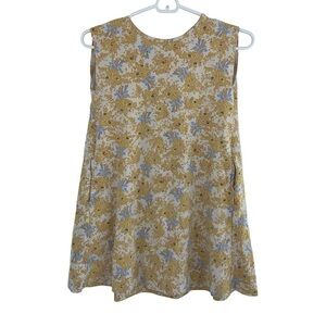 Uniqlo Kids Floral Bow Sleeveless Tunic Dress With Pockets